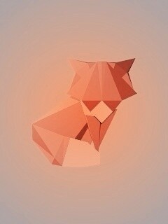 Origami fox обои