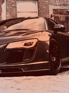 Черная Audi R8 обои
