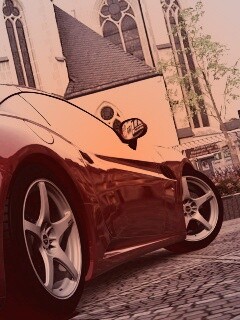 Ferrari на мостовой обои