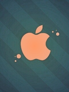 Логотип Apple на фоне голубых полос обои