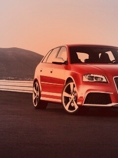 Красная Audi RS3 спереди обои