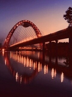 Мост в сумерках обои