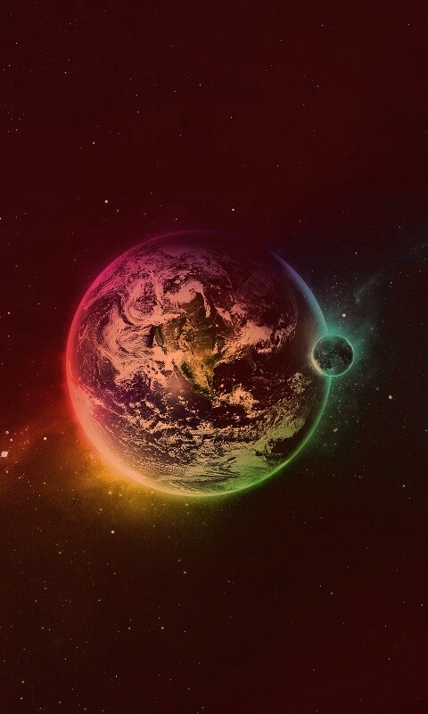 Земля в радужном ореоле обои