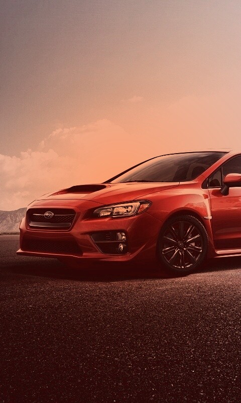 Subaru WRX на пустынной трассе обои