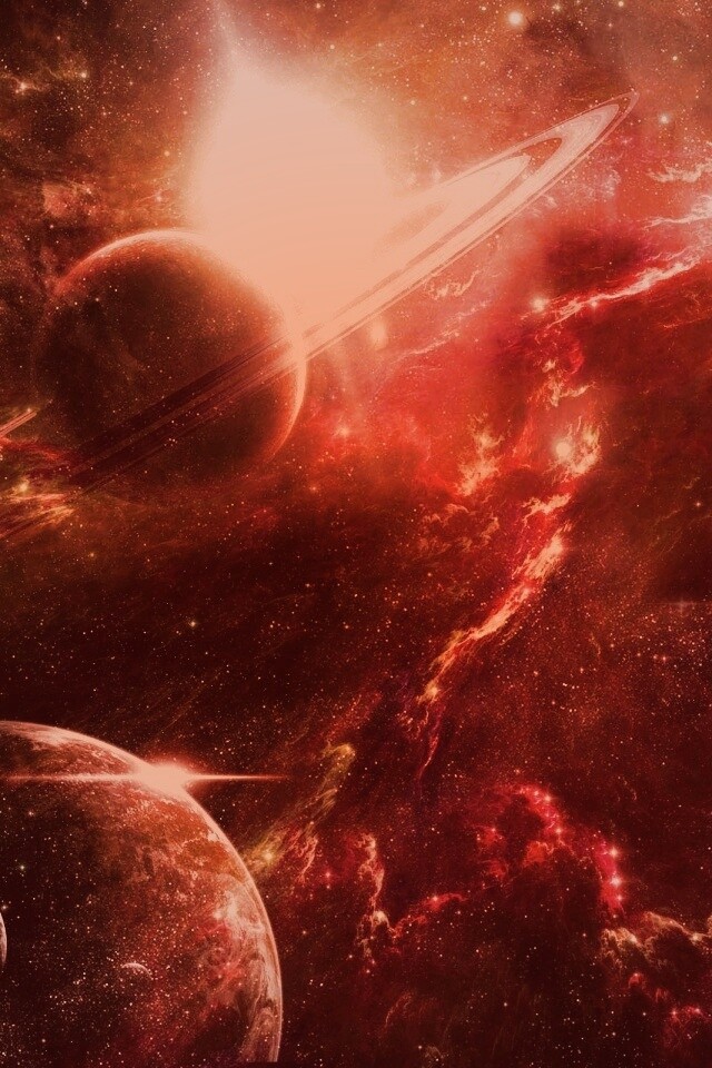 Красные оттенки космоса обои