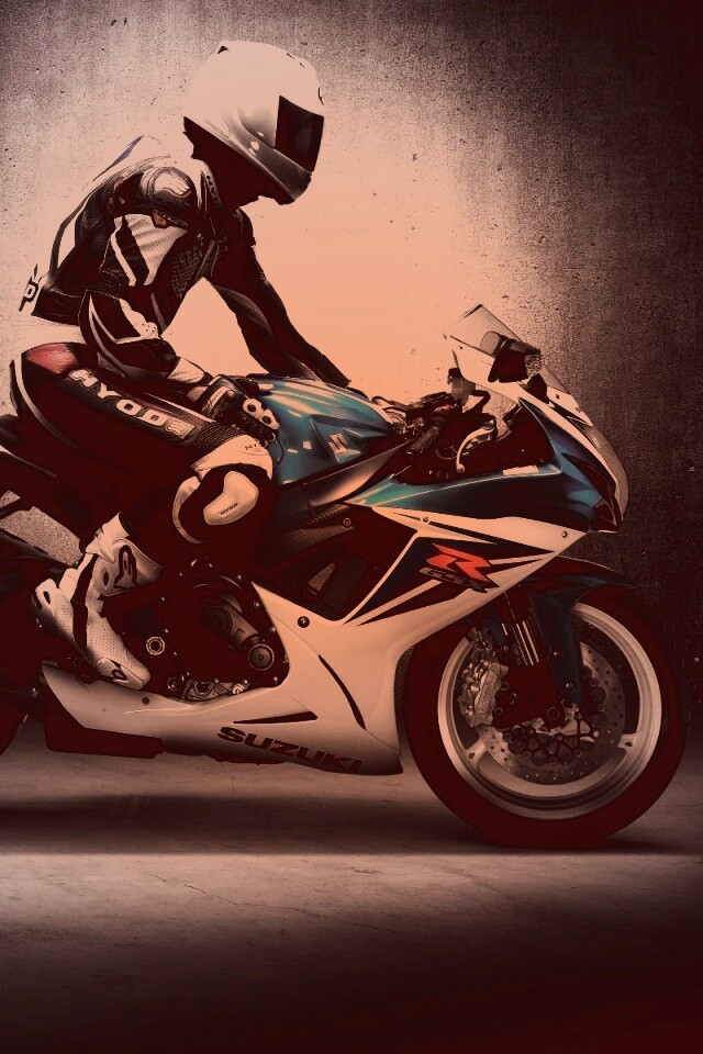 Suzuki и мотоциклист обои