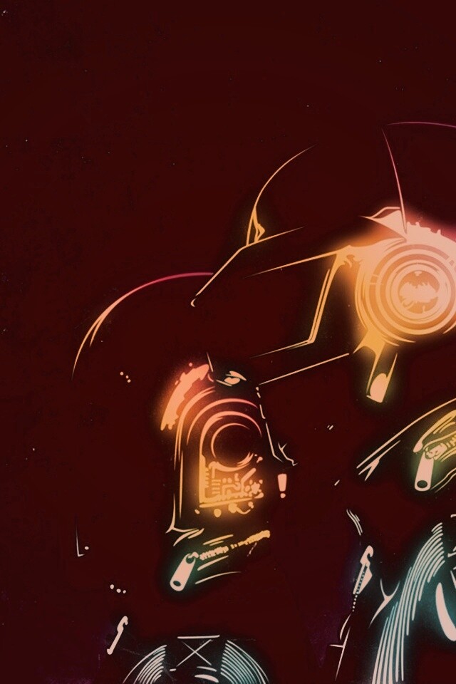 Яркий скетч Daft Punk обои