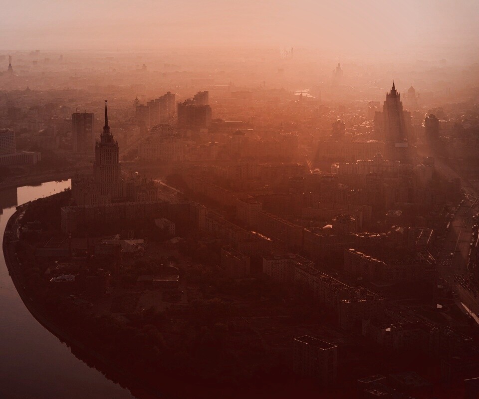 Москва в тумане обои