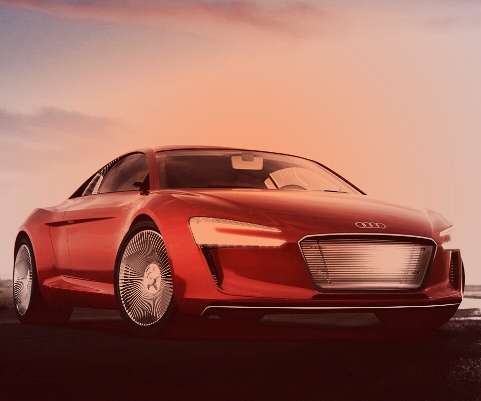 Красный автомобиль Audi обои