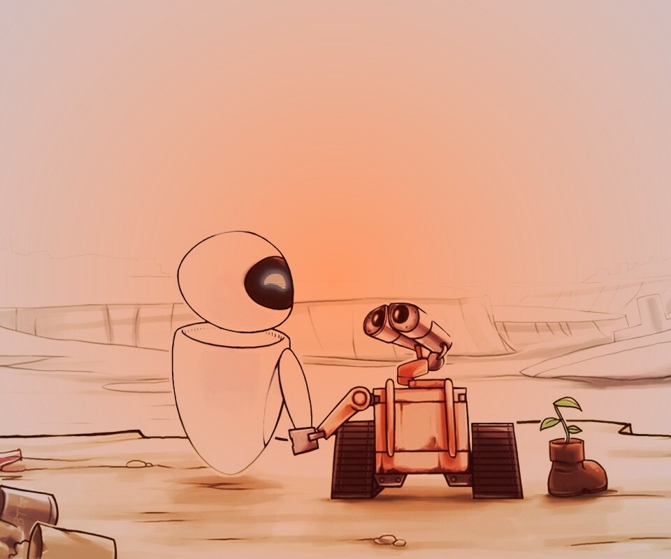 WALL-E и Ева обои