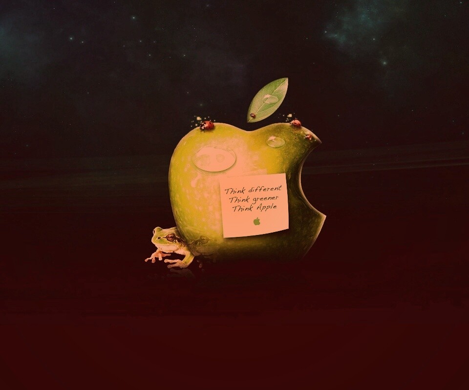 Think different, think greener, think Apple обои