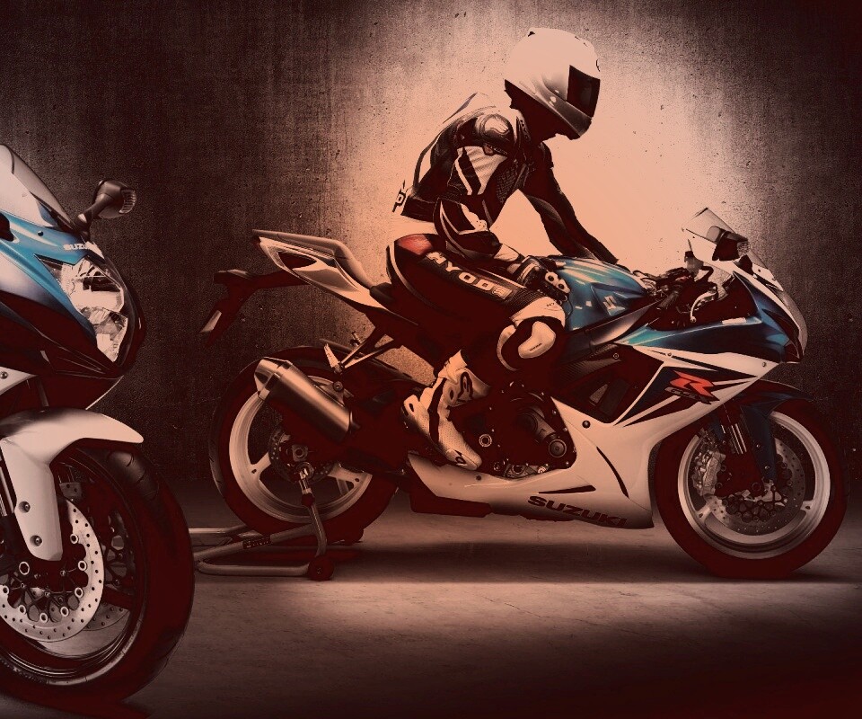Suzuki и мотоциклист обои