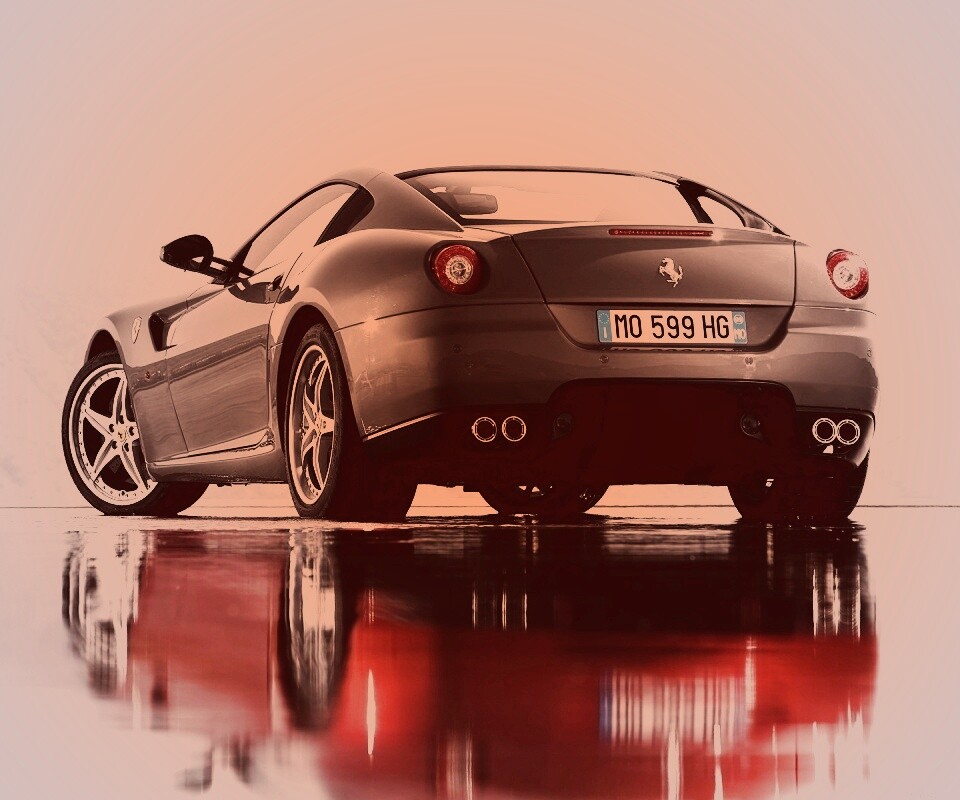 Ferrari в отражении обои