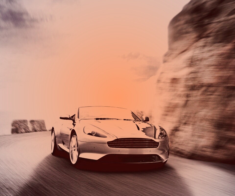 Aston Martin на повороте обои