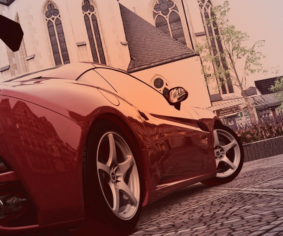 Ferrari на мостовой обои
