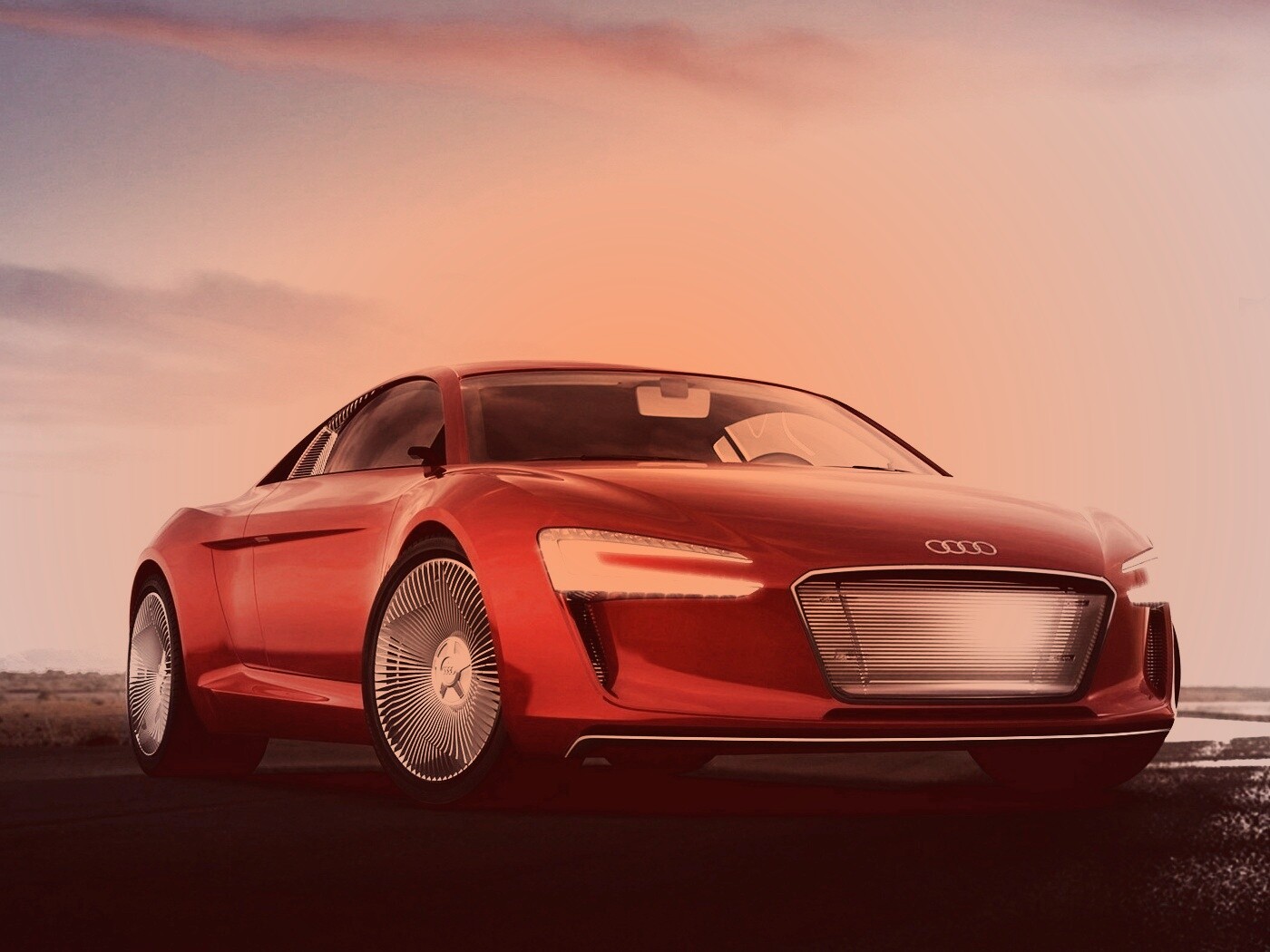Красный автомобиль Audi обои
