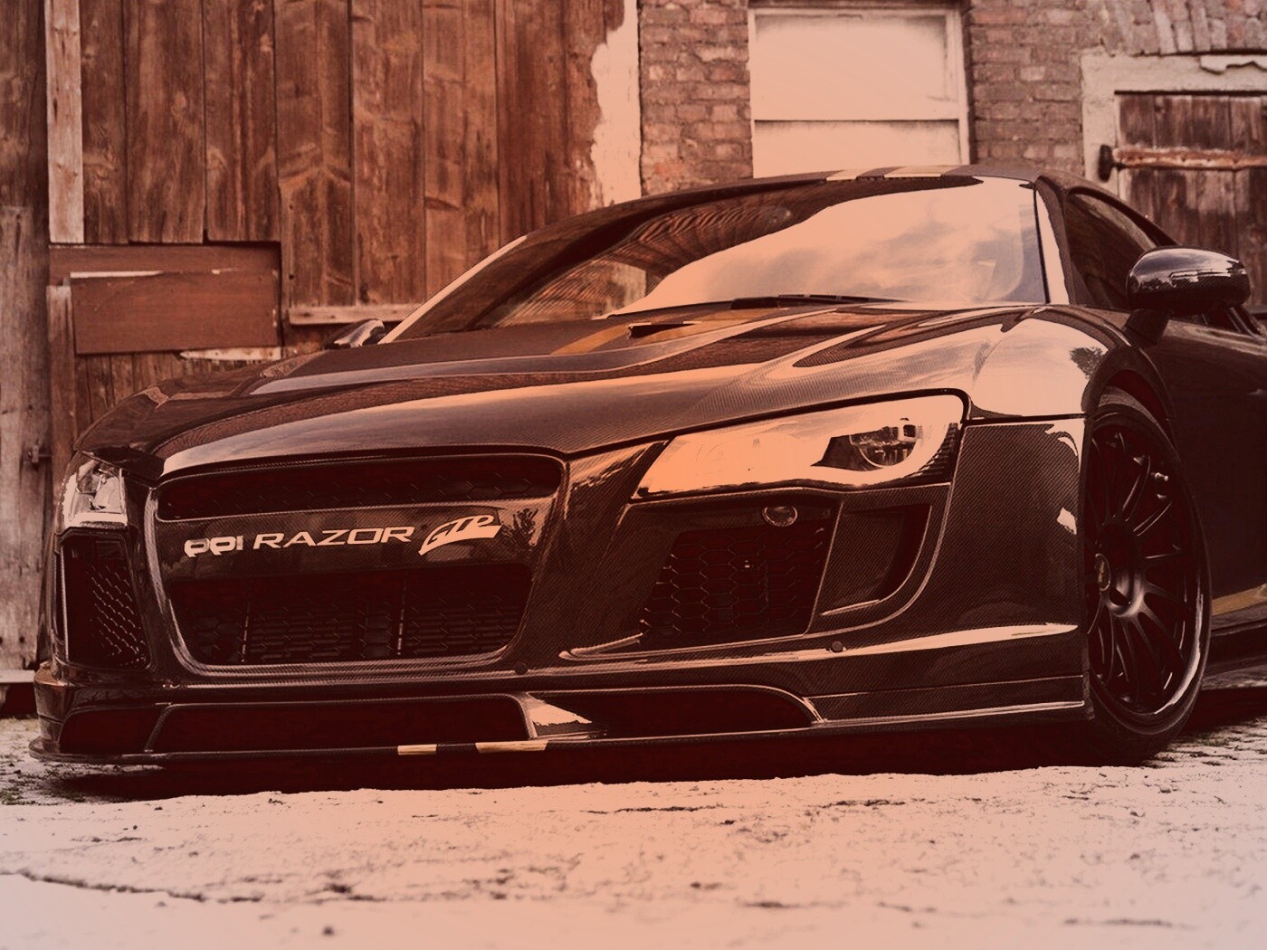 Черная Audi R8 обои