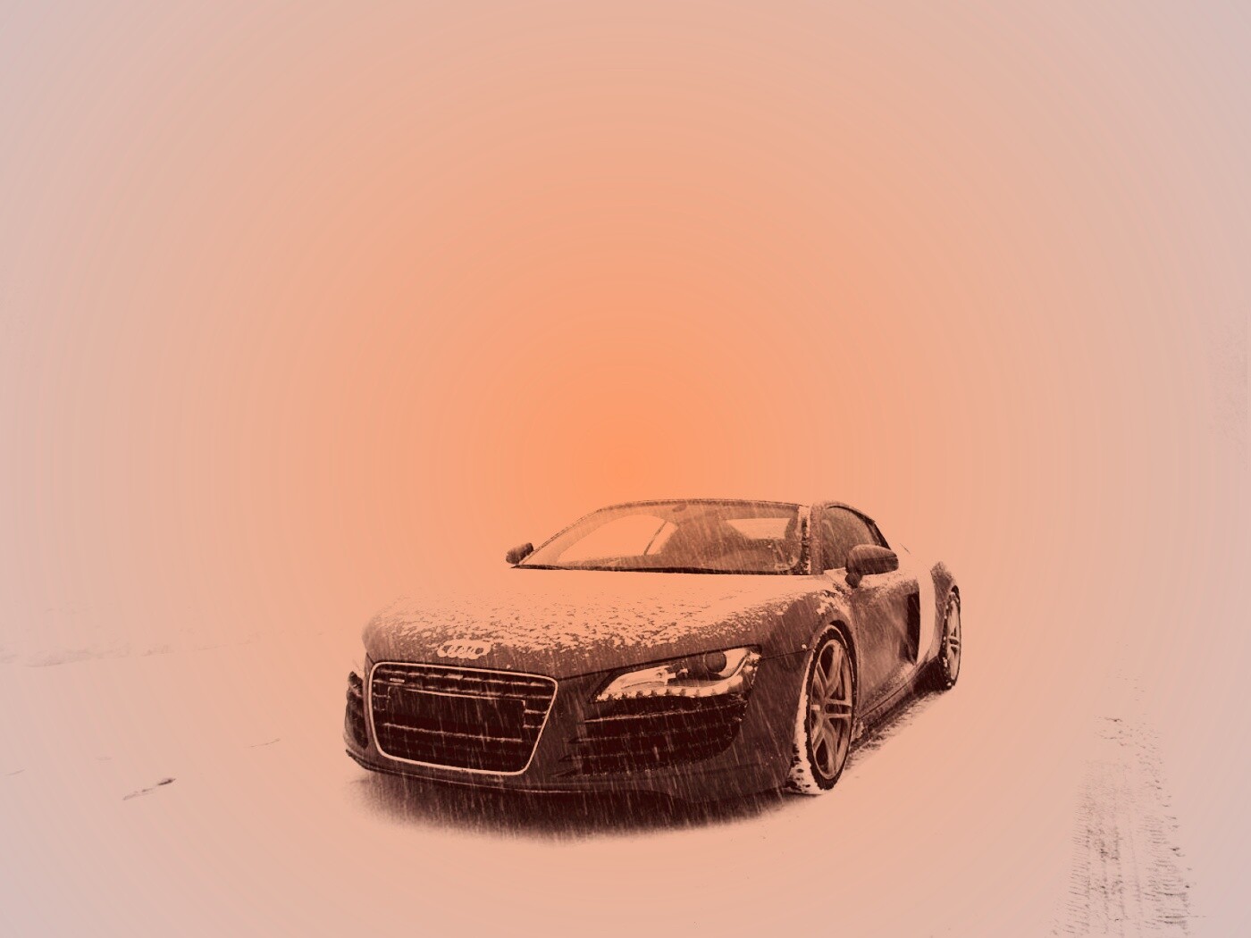 Audi R8 зимой обои