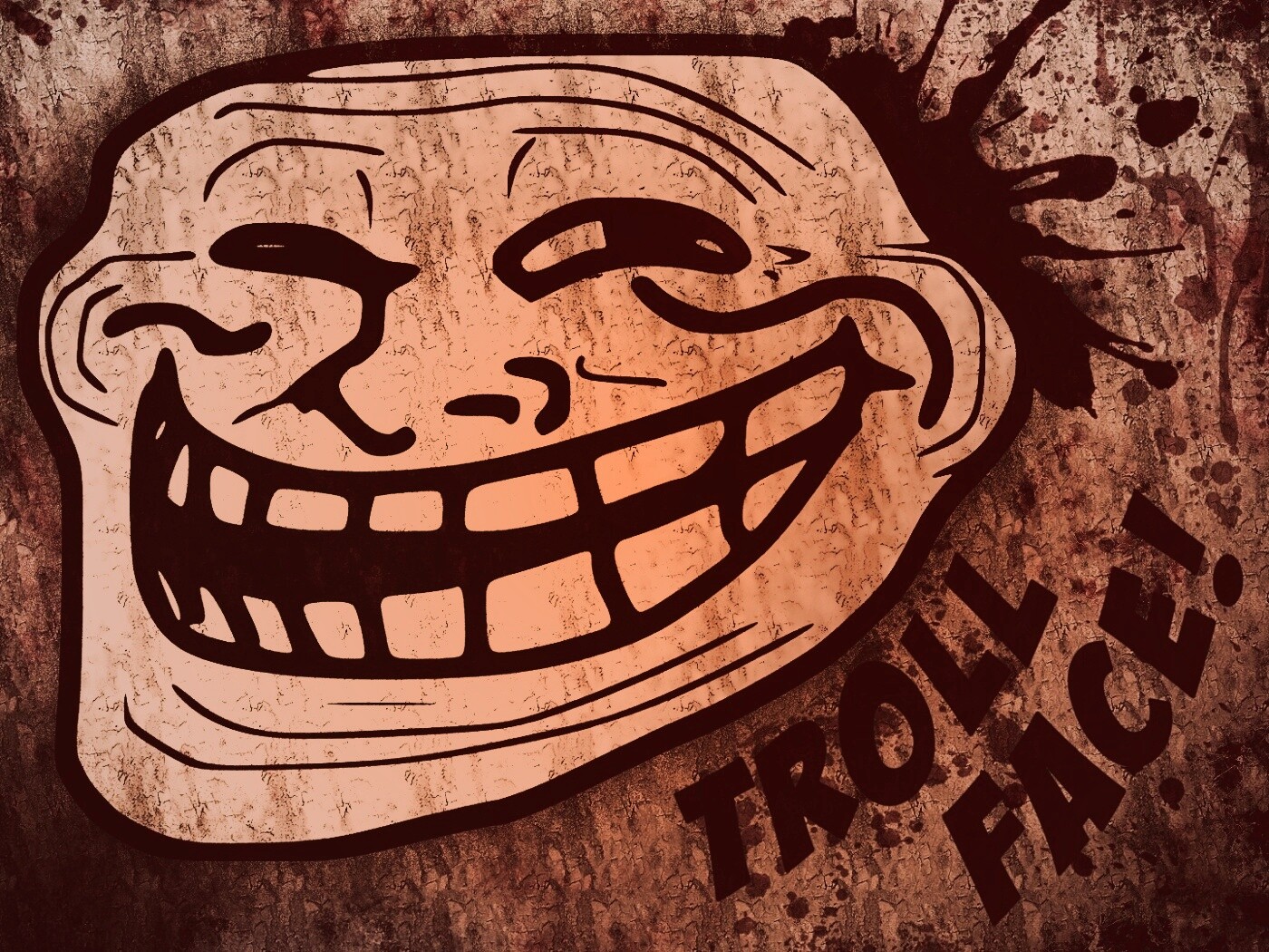 Trollface в стиле гранж обои