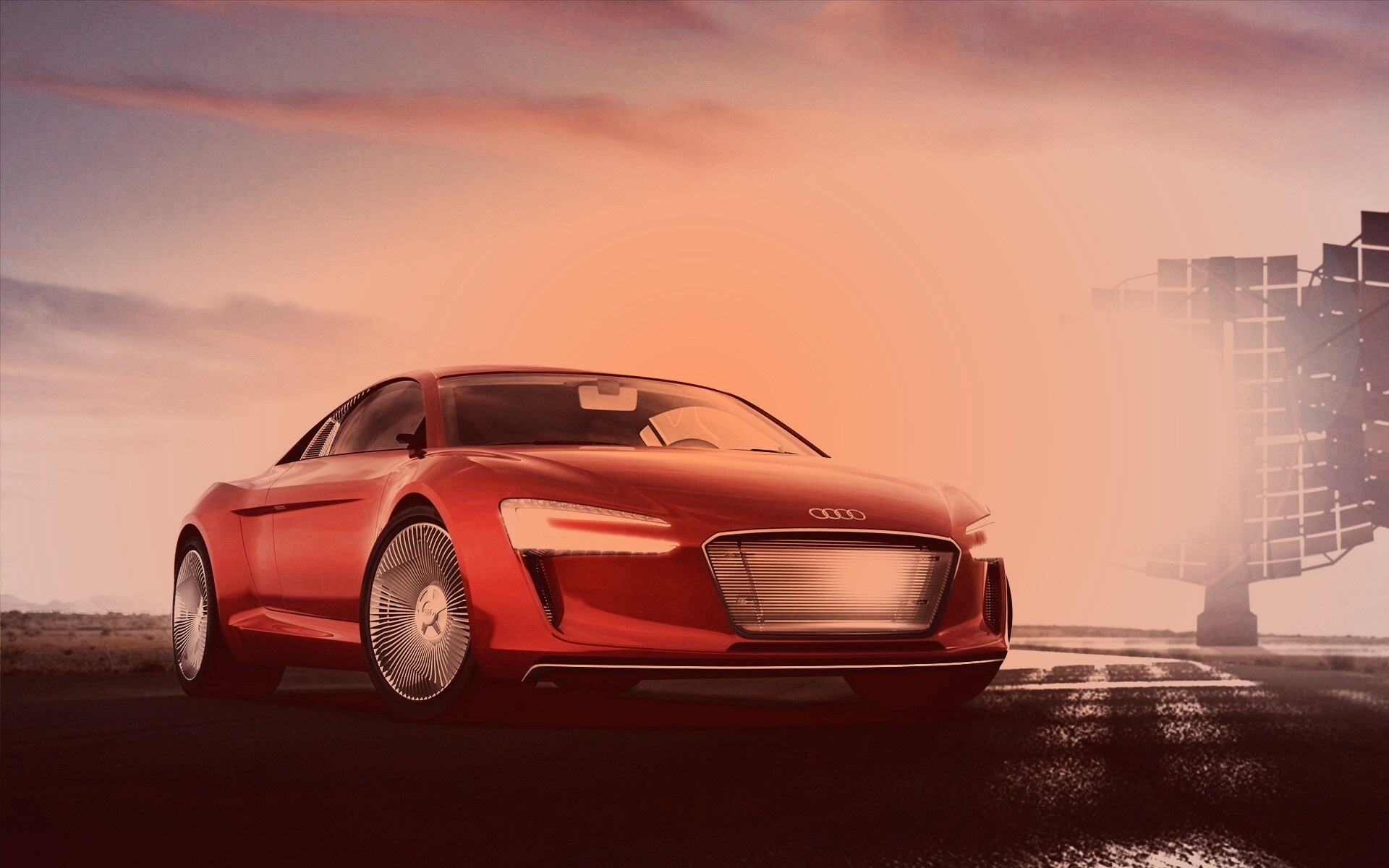 Красный автомобиль Audi обои