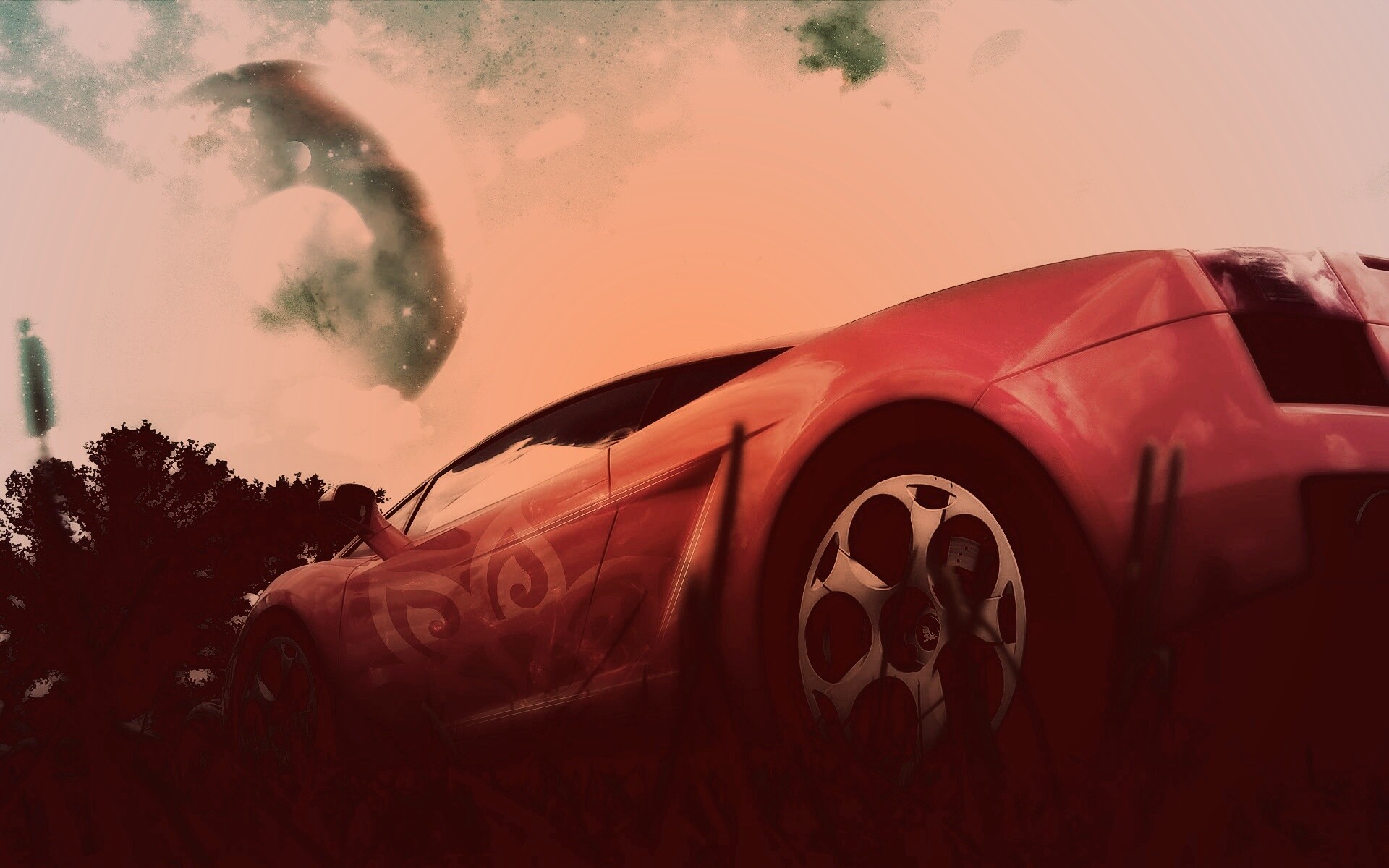 Lamborghini на другой планете обои