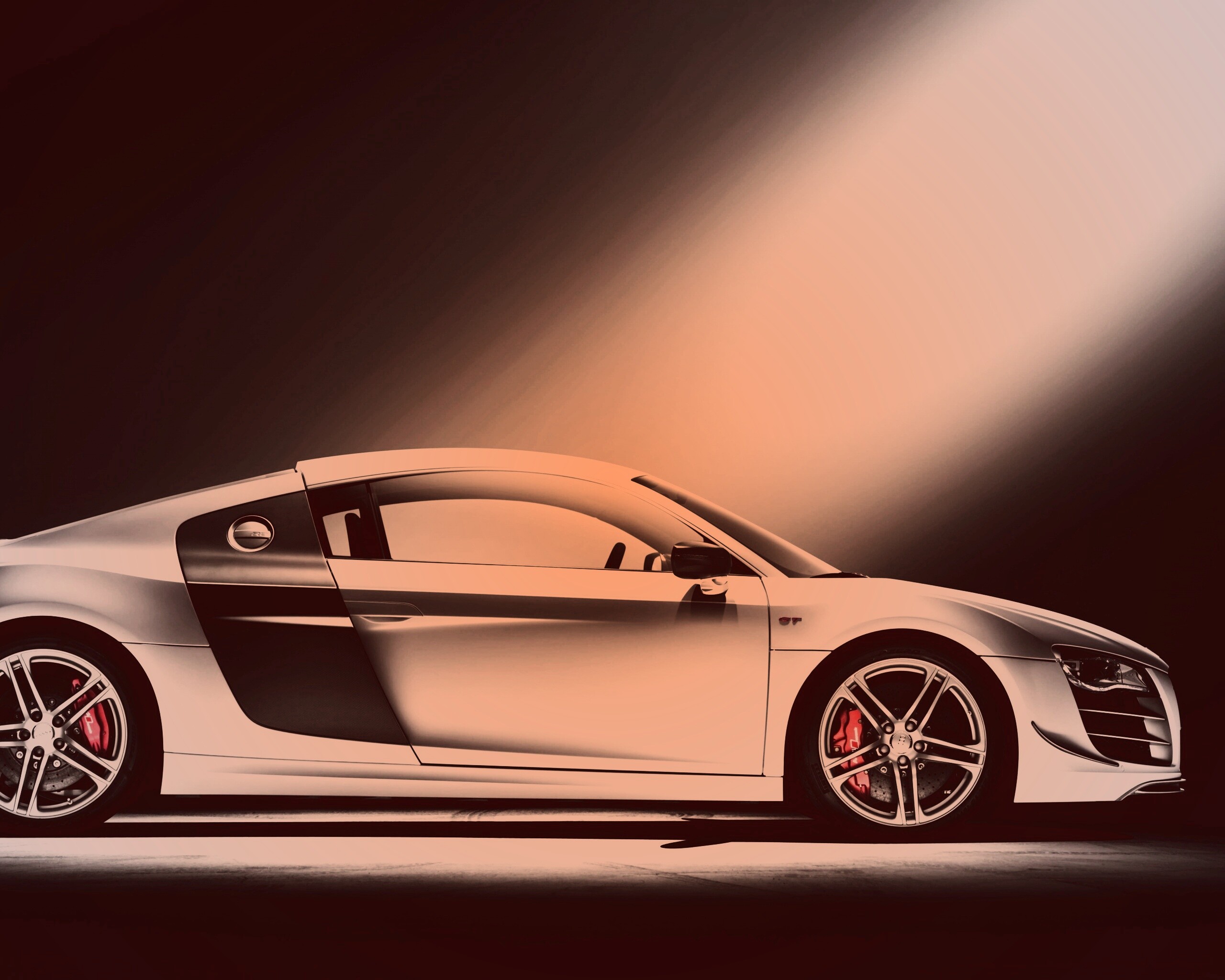 Audi R8 вид сбоку обои