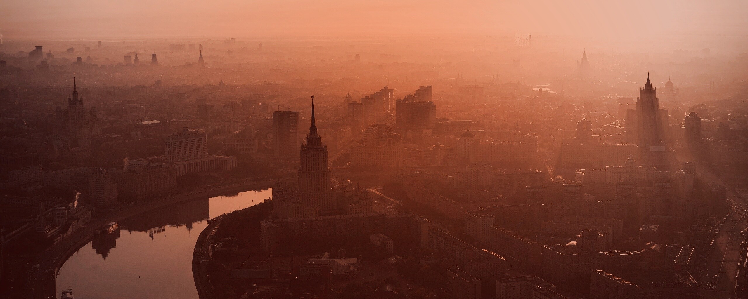 Москва в тумане обои