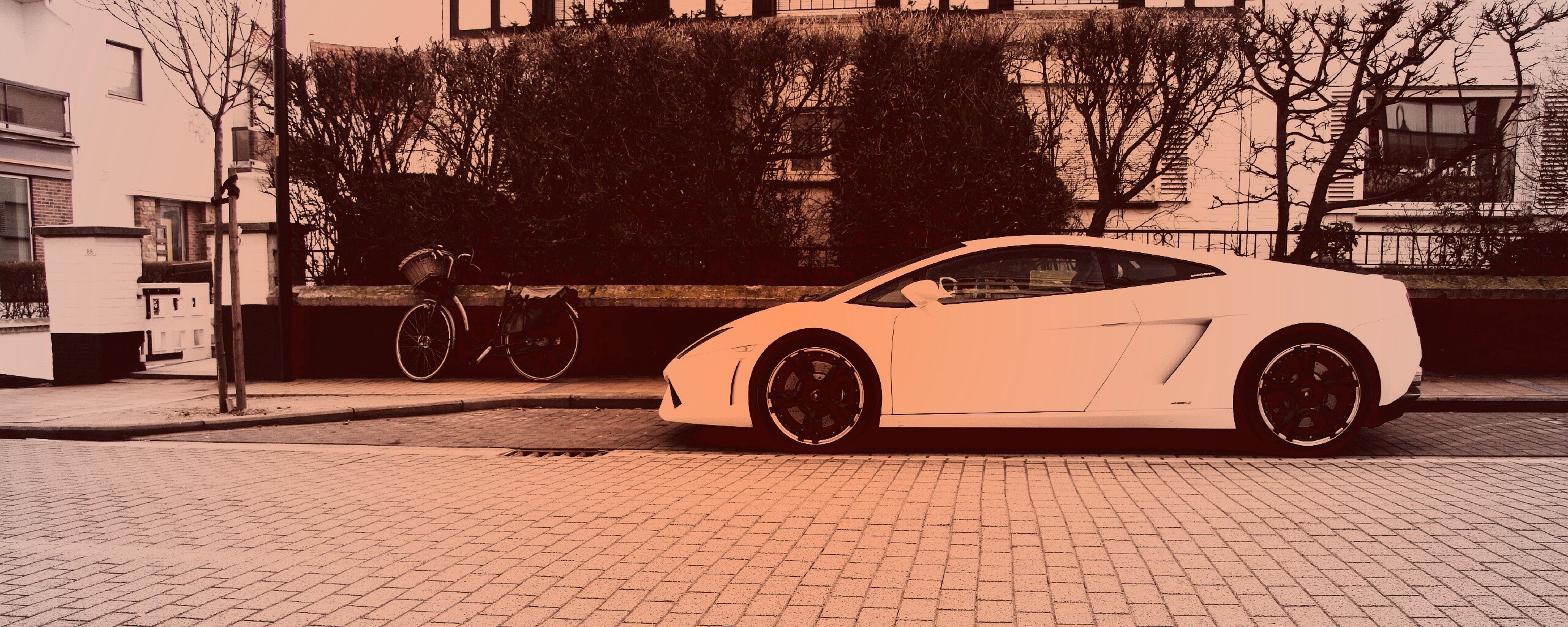 Белый Lamborghini обои