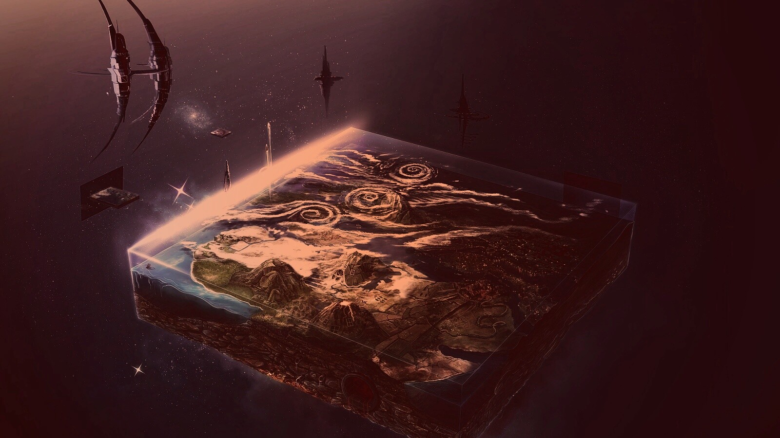 Плоский мир из Homeworld обои