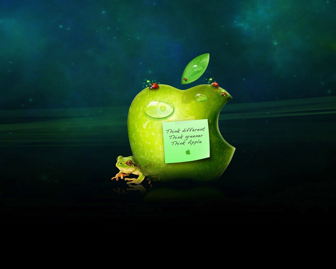 Think different, think greener, think Apple обои