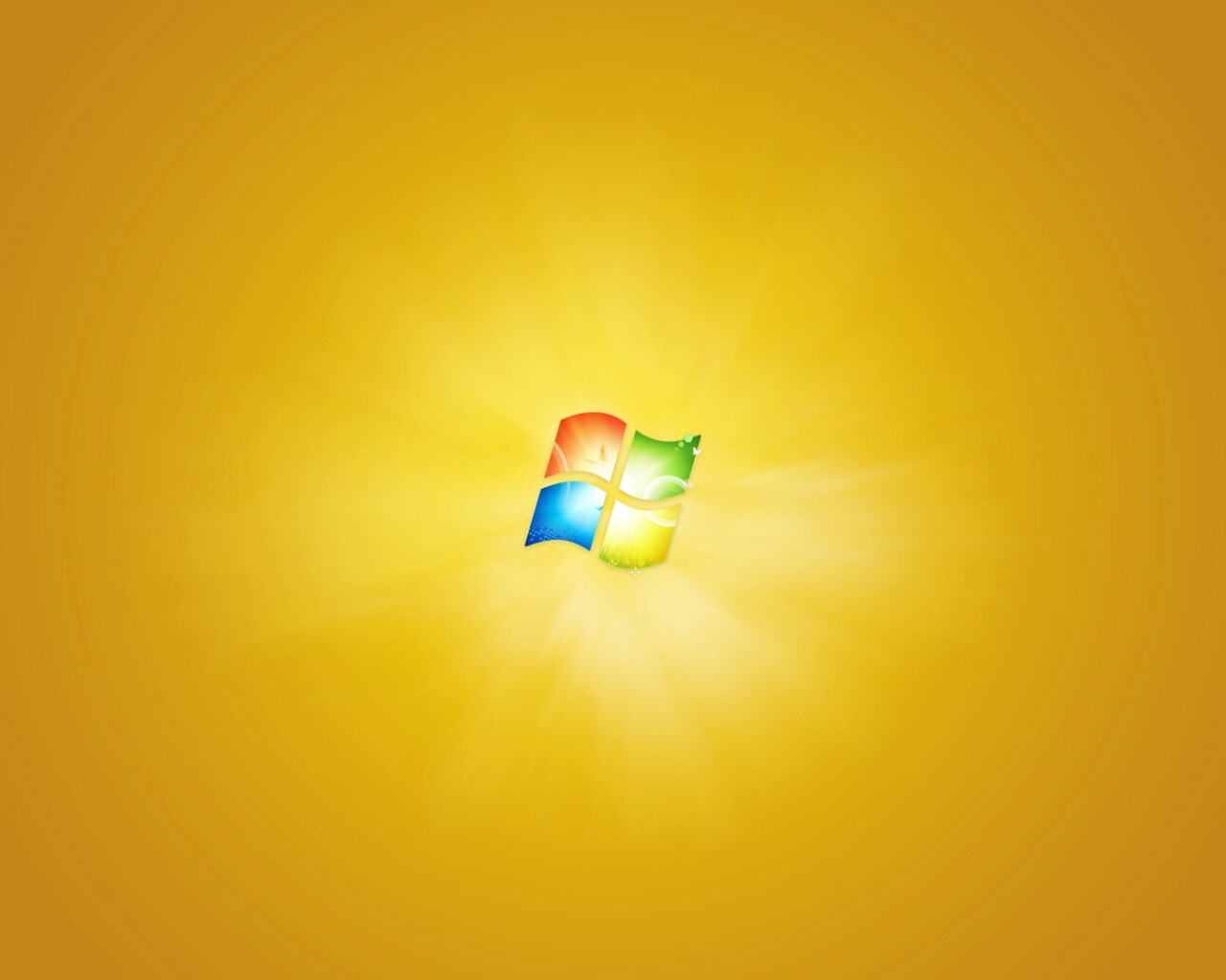 Яркий желтый логотип Windows 7 обои