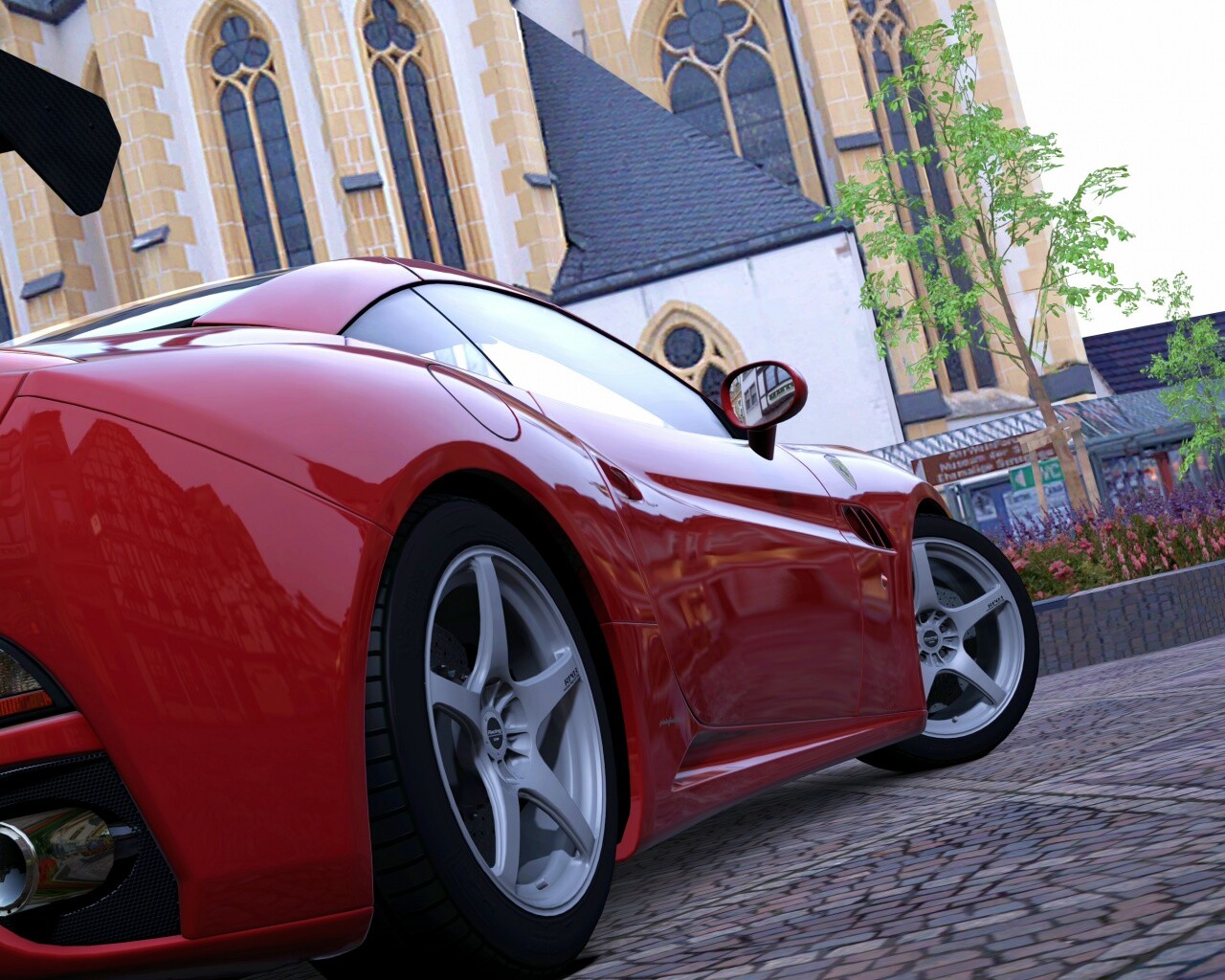 Ferrari на мостовой обои