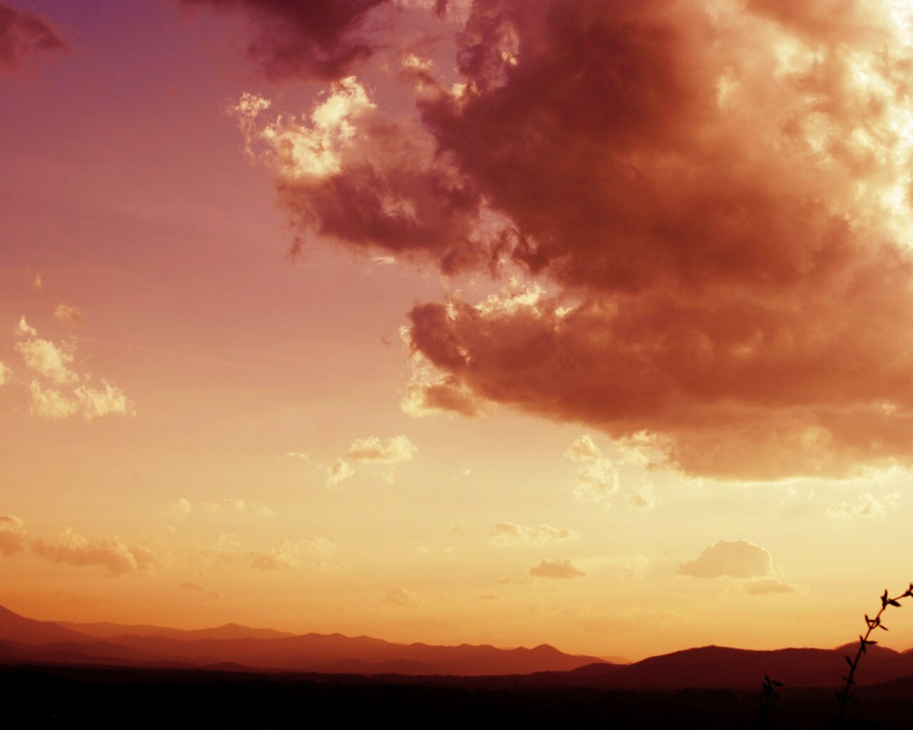 Горный закат обои