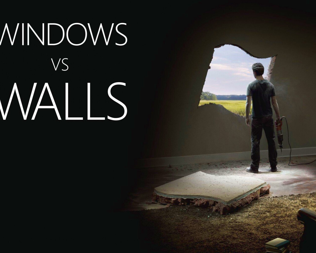 Windows против стен обои