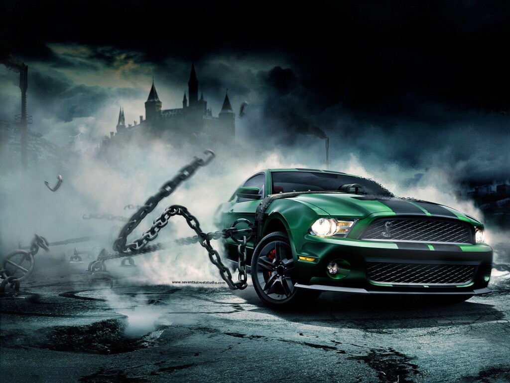 Ford Mustang рвёт цепи обои
