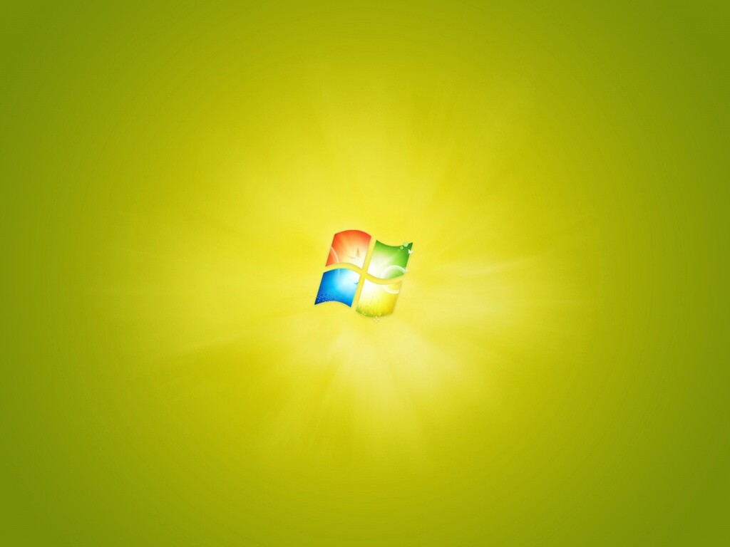 Сочный зеленый логотип Windows 7 обои