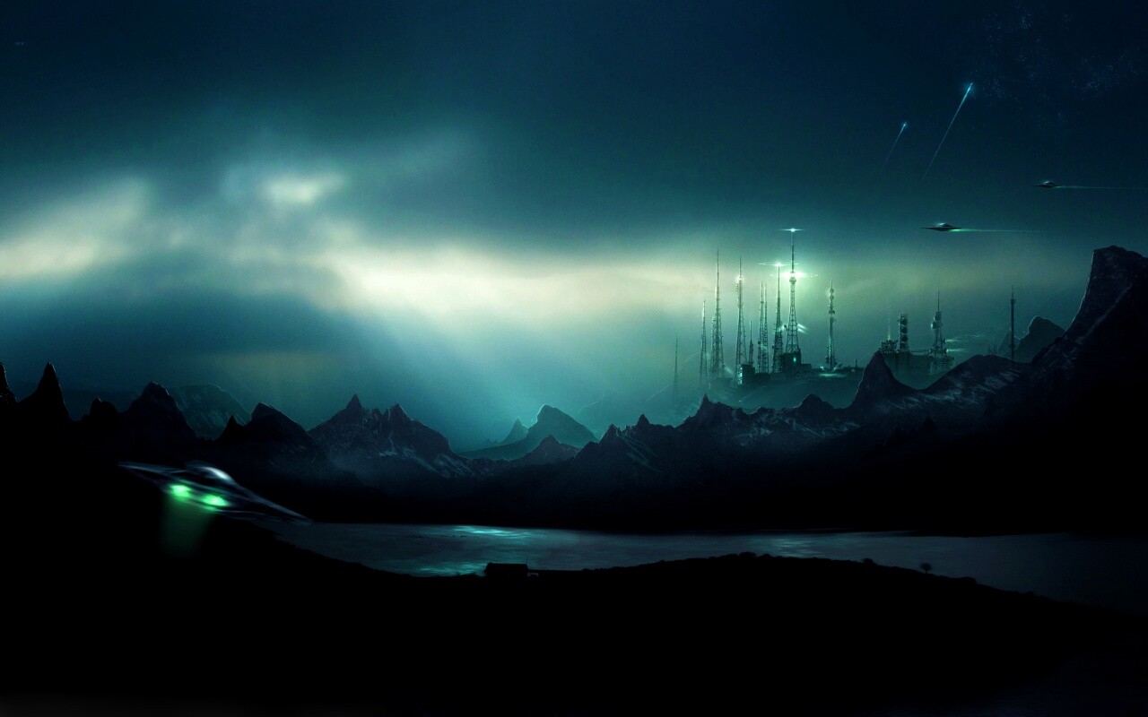 Долина в стиле SciFi обои