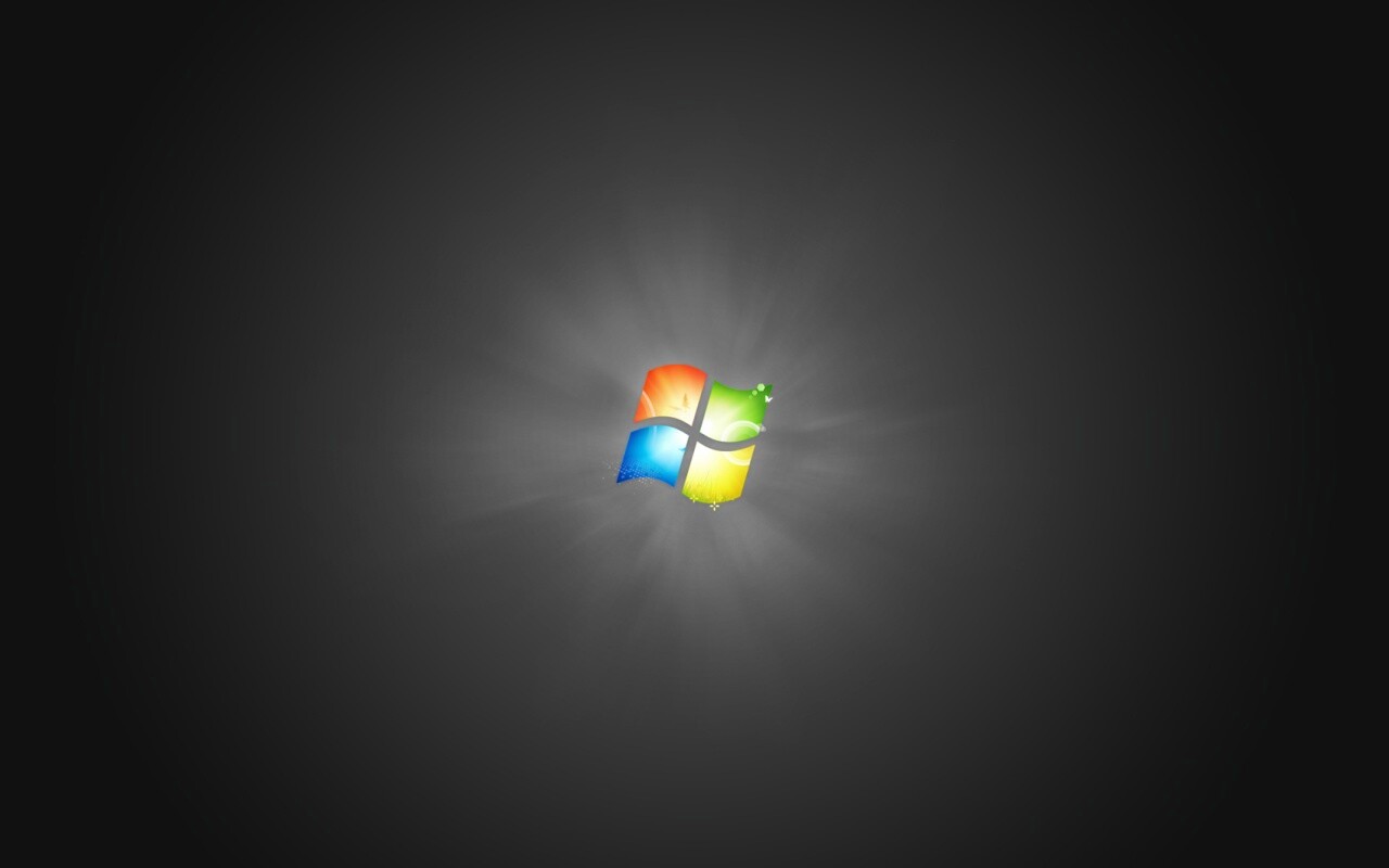 Черные обои Windows Seven обои