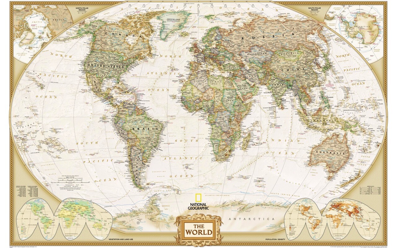 Карта мира от National Geografic обои