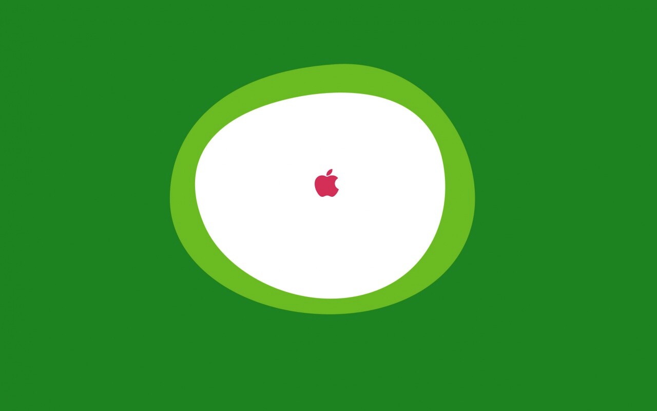 Apple в белом круге обои