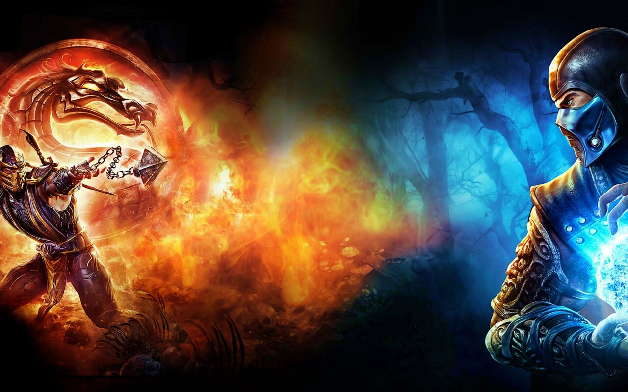 Бой SubZero и Scorpion из Mortal Kombat обои