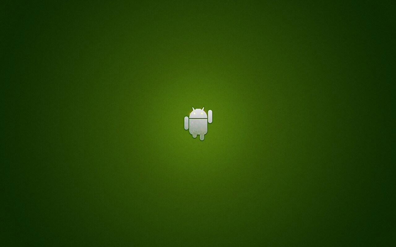 Логотип Android на зеленом фоне обои
