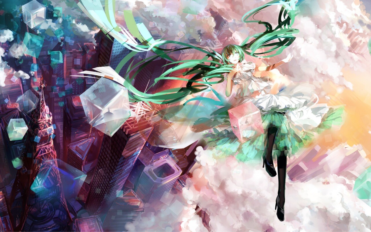 Hatsune Miku в небе обои