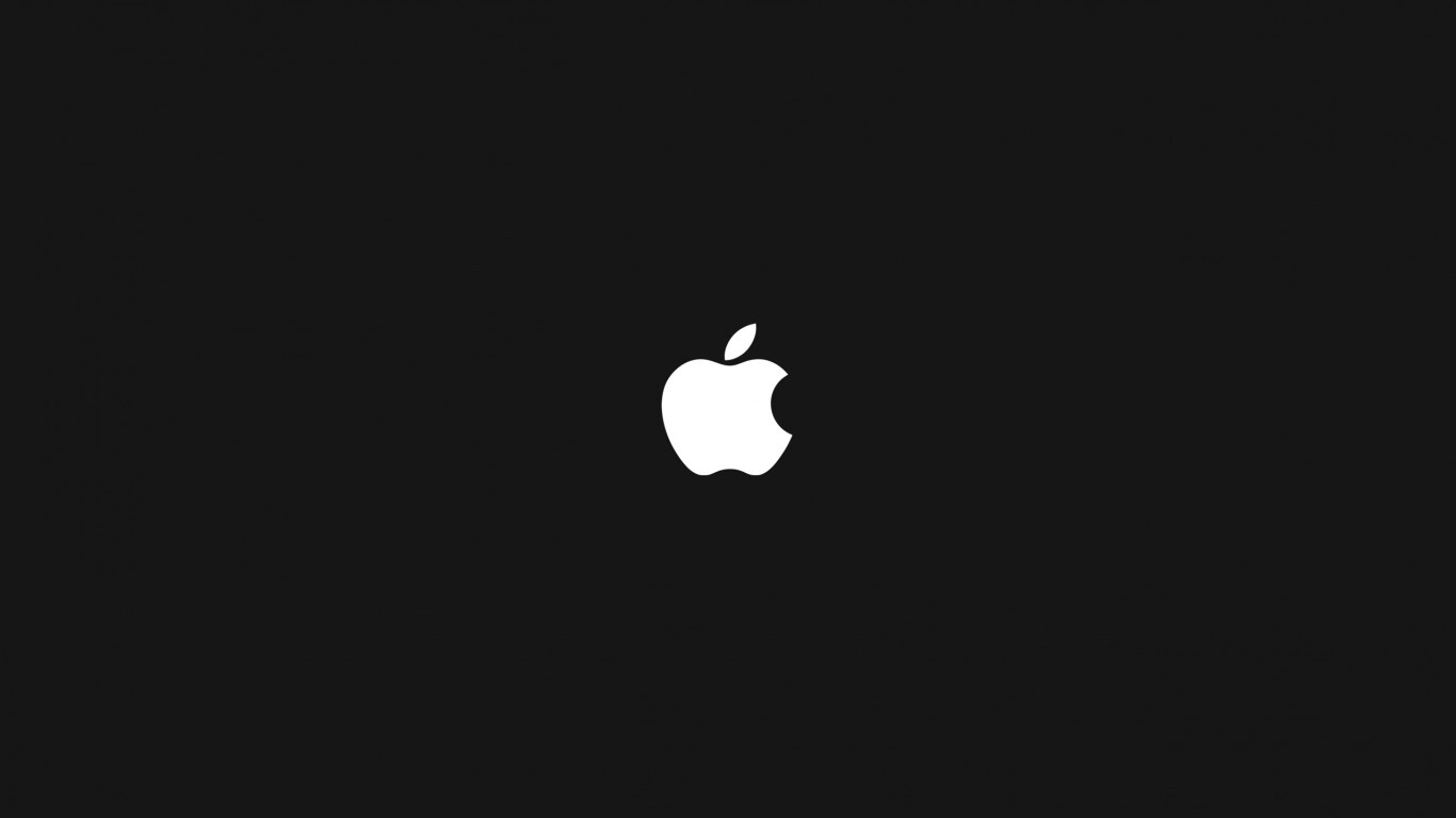 Логотип Apple на черном фоне обои