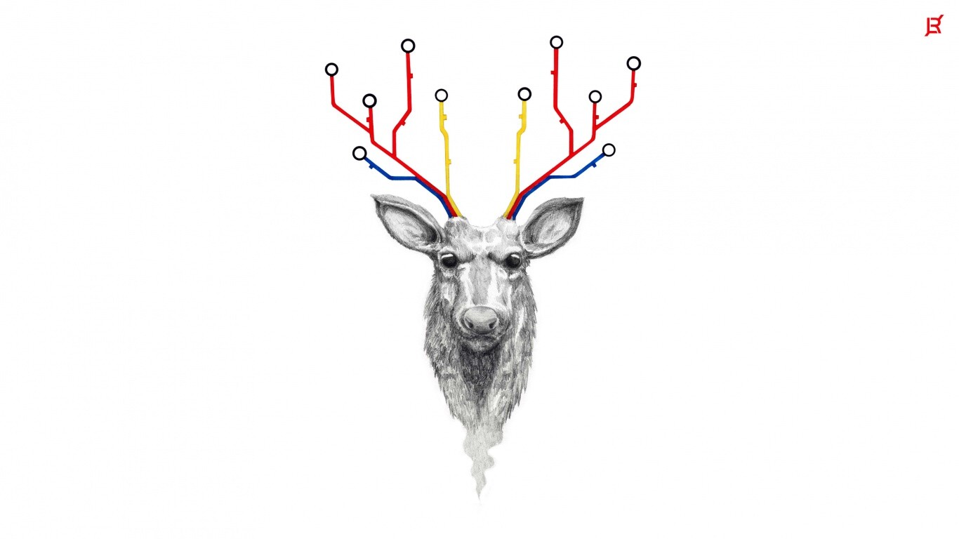 Схематичный олень обои