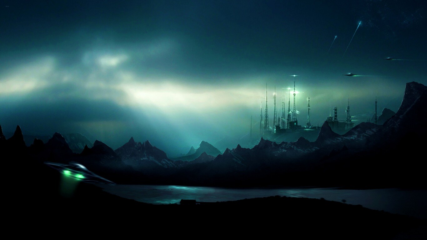 Долина в стиле SciFi обои