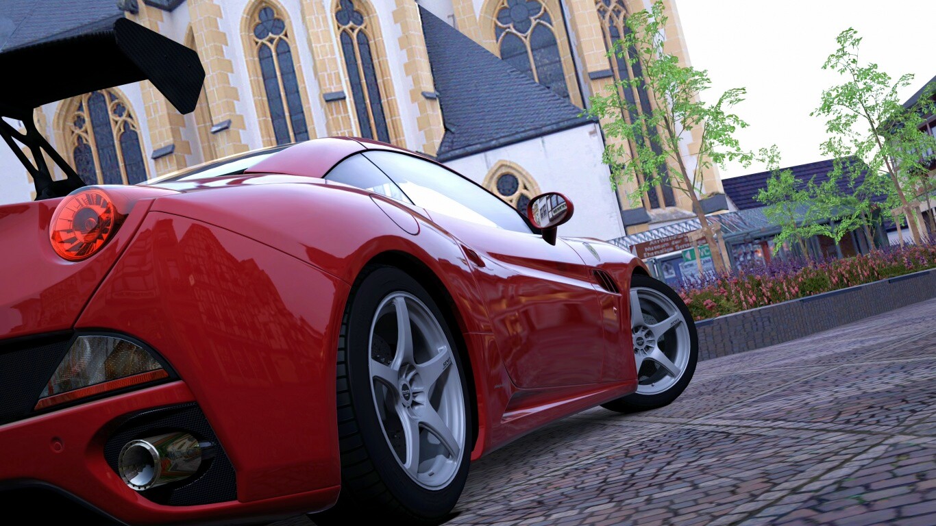 Ferrari на мостовой обои