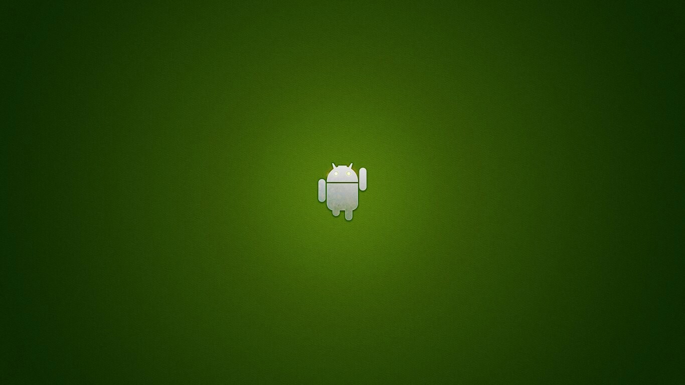 Логотип Android на зеленом фоне обои