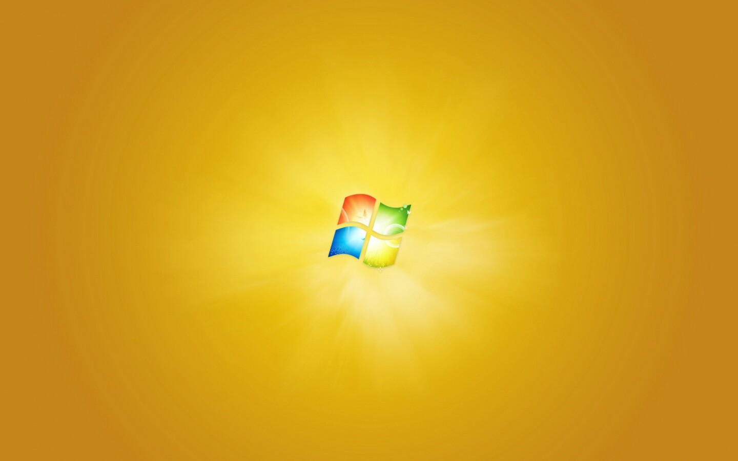 Яркий желтый логотип Windows 7 обои