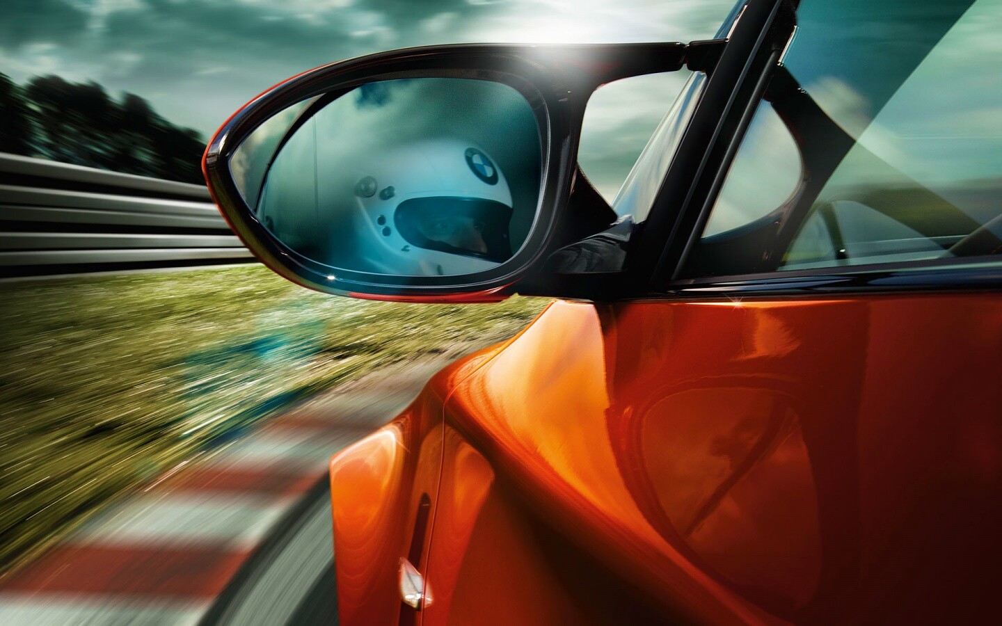 Отражение в боковом зеркале BMW M1 обои